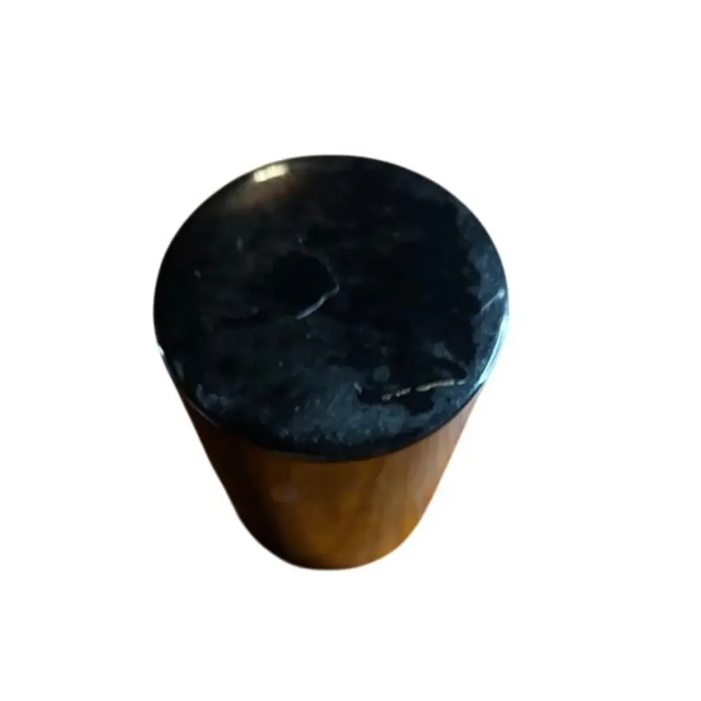 Vintage Japanese Black Lacquerware Tea Canister Chazutsu Floral Gold Maki-e J